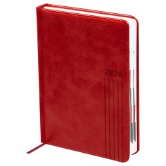 Ежедневник датированный 2026г., А5, 176л., твердый переплет, BG "Vesper Index. Dark red", тёмно-красный, блок с индексной вырубкой