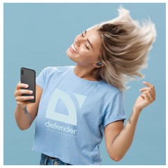 Наушники с микрофоном беспроводные Defender Twins 639, Bluetooth 5.0, TWS, powerbank 2000мАч, разъем Micro-USB, черный Наушники с микрофоном беспроводные Defender Twins 639, Bluetooth 5.0, TWS, powerbank 2000мАч, разъем Micro-USB, черный - фото 9