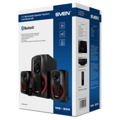 Колонки Sven MS-304, 2*10W+Subwoofer 20W, деревянный корпус, Bluetooth, FM, LED-дисплей, пульт, USB, SD, черный - фото 9