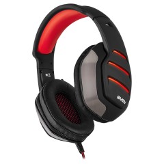 Наушники с микрофоном Sven AP-U997MV (с регулятором громкости), 2,2м, подсветка, звук 7.1, подключение через USB, красный, черный - фото 2