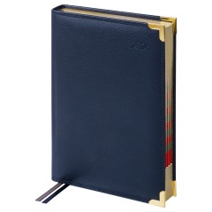 Ежедневник датированный 2026г., А5, 184л., Delucci, Фактурная кожа, зол. срез, черный