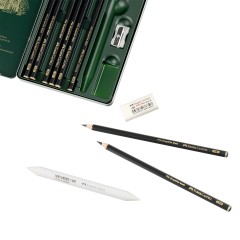 Набор карандашей ч/г матовых Faber-Castell "Pitt Graphite Matt" HB, 2B, 4B, 6B, 8B, 10B, 12B, 14B, заточ, ластик, метал.точилка, растушев... Набор карандашей ч/г матовых Faber-Castell "Pitt Graphite Matt" HB, 2B, 4B, 6B, 8B, 10B, 12B, 14B, заточ, ластик, метал.точилка, растушевка, метал.кор - фото 5