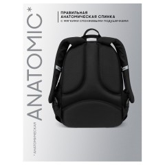 Рюкзак Berlingo U3 "Totally black" 41*29,5*13см, 2 отделения, 4 кармана, эргономичная спинка - фото 4