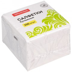 Салфетки бумажные OfficeClean, 1 слойн., 24*24см, белые, 100шт. - фото 3