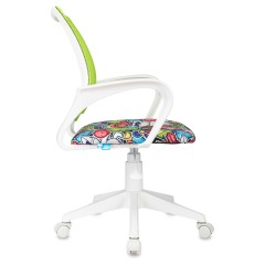 Кресло детское Helmi HL-K95 R (W695) "Airy", спинка сетка салатовая/сиденье ткань с рисунком маскарад, пиастра, пластик белый Кресло детское Helmi HL-K95 R (W695) "Airy", спинка сетка салатовая/сиденье ткань с рисунком маскарад, пиастра, пластик белый - фото 3