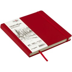Скетчбук 80л., 200*200 Гамма "Студия", винный, твердая обложка, на резинке, слоновая кость, 140г/м2 - фото 2