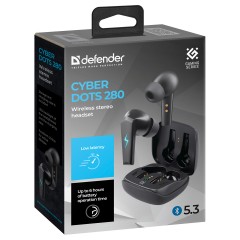 Наушники с микрофоном беспроводные Defender CyberDots 280, Bluetooth, разъем Type-C, черный - фото 5
