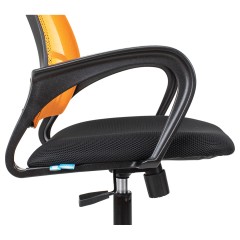 Кресло оператора Helmi HL-M95 (695) "Airy", спинка сетка оранжевая/сиденье ткань TW черная, механизм качания - фото 9