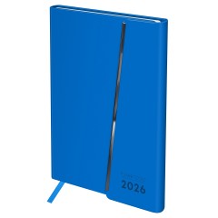Ежедневник датированный 2026г., А5, 176л., твердый переплет, кожзам Soft touch, BG "Magnet. Blue", синий, магнитный клапан