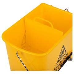 Тележка уборочная-ведро OfficeClean Professional, 2 секции, 20л, прямоугол., механич. отжим, желтая - фото 5