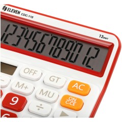 Калькулятор настольный Eleven CDC-110-WH/RD, 12 разрядов, двойное питание, 125*160*28мм, красно-белый Калькулятор настольный Eleven CDC-110-WH/RD, 12 разрядов, двойное питание, 125*160*28мм, красно-белый - фото 4