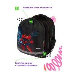 Ранец Berlingo Expert Mini "Warrior Robot" 36*27*14см, 2 отделения, 2 кармана, анатомическая спинка, мешок для обуви - фото 4