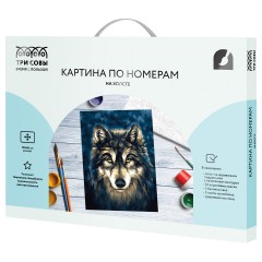Картина по номерам на холсте ТРИ СОВЫ "Волк", 30*40, с акриловыми красками и кистями - фото 2