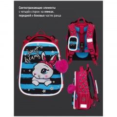 Ранец Berlingo Expert Max "Little bunny" 37*28*16см, 2 отделения, анатомическая спинка, дождевик в комплекте - фото 9