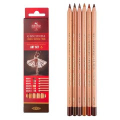 Пастельные карандаши Koh-I-Noor "Gioconda Soft 8826 Brown Line ", 6цв., картон. упак., европодвес Пастельные карандаши Koh-I-Noor "Gioconda Soft 8826 Brown Line ", 6цв., картон. упак., европодвес - фото 3