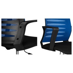 Кресло оператора Helmi HL-M16 "Webstar", спинка ткань-сетка синяя/сиденье ткань черная - фото 5