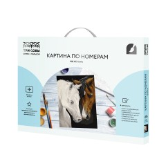 Картина по номерам на холсте ТРИ СОВЫ "Лошади", 30*40, с акриловыми красками и кистями - фото 2