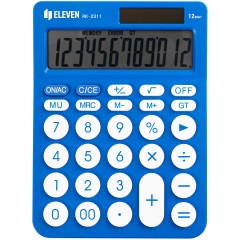 Калькулятор настольный Eleven RK-2311-BL, 12 разрядов, двойное питание, 143*192*26мм, голубой Калькулятор настольный Eleven RK-2311-BL, 12 разрядов, двойное питание, 143*192*26мм, голубой - фото 2