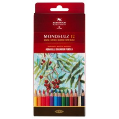 Карандаши цветные акварельные художественные KOH-I-NOOR "Mondeluz", 12 цветов, 3,8 мм, заточенные, европодвес, 3716/12, 3716012001KSRU