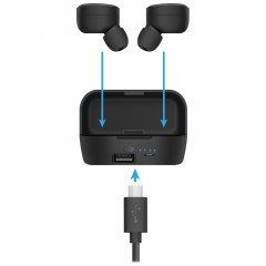 Наушники с микрофоном беспроводные Defender Twins 639, Bluetooth 5.0, TWS, powerbank 2000мАч, разъем Micro-USB, черный Наушники с микрофоном беспроводные Defender Twins 639, Bluetooth 5.0, TWS, powerbank 2000мАч, разъем Micro-USB, черный - фото 3