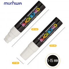 Маркер меловой MUNHWA "Black Board Jumbo", БЕЛЫЙ, 15 мм, влагостираемый, на водной основе, JBM15-05 Маркер меловой MUNHWA "Black Board Jumbo", БЕЛЫЙ, 15 мм, влагостираемый, на водной основе, JBM15-05 - фото 3