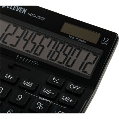 Калькулятор настольный Eleven SDC-333X-BK, 12 разрядов, двойное питание, 125*155*31мм, черный Калькулятор настольный Eleven SDC-333X-BK, 12 разрядов, двойное питание, 125*155*31мм, черный - фото 4