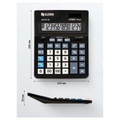Калькулятор настольный Eleven Business Line CDB1401-BK, 14 разрядов, двойное питание, 155*205*35мм, черный Калькулятор настольный Eleven Business Line CDB1401-BK, 14 разрядов, двойное питание, 155*205*35мм, черный - фото 4