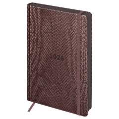 Ежедневник датированный 2026г., А5, 176л., твердый переплет, кожзам, BG "Python. Sangria", винный, цветной срез, с резинкой, карман