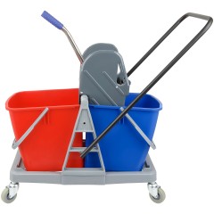 Тележка уборочная OfficeClean, 2 съемных ведра 23л., механический отжим, пластиковый каркас Тележка уборочная OfficeClean, 2 съемных ведра 23л., механический отжим, пластиковый каркас - фото 3