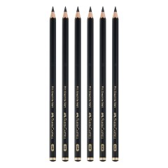 Набор карандашей ч/г матовых Faber-Castell "Pitt Graphite Matt" 2B, 4B, 6B, 8B, 10B, 12B, заточ., метал.кор - фото 3