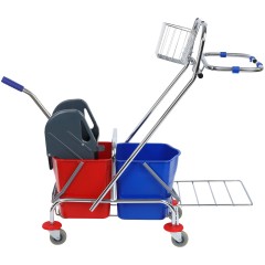 Тележка уборочная OfficeClean Professional 2 секции, 15л, отжим, корзина, держ. д/мусор. мешка Тележка уборочная OfficeClean Professional 2 секции, 15л, отжим, корзина, держ. д/мусор. мешка - фото 2