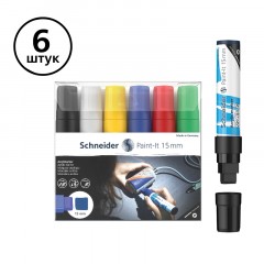 Набор маркеров акриловых Schneider "Paint-it 330", 15мм, ассорти, 6шт. Набор маркеров акриловых Schneider "Paint-it 330", 15мм, ассорти, 6шт. - фото 2