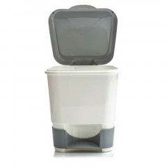 Ведро-контейнер для мусора (урна) OfficeClean, 20л, с педалью, пластик, серое - фото 3