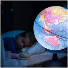 Глобус физико-политический Globen, 21см, с подсветкой от батареек на круглой подставке - фото 10