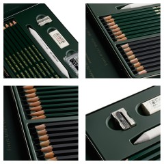 Набор карандашей ч/г Faber-Castell "Pitt Graphite Matt" и "Castell 9000", 20 предметов, заточен., метал. кор. - фото 7