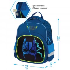 Рюкзак Berlingo Kids "Super hero" 36*27*12см, 1 отделение, 2 кармана, эргономичная спинка, LED кант - фото 2