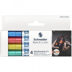 Набор маркеров для декорирования Schneider "Paint-It 011" 04цв., металлик, 2,0мм Набор маркеров для декорирования Schneider "Paint-It 011" 04цв., металлик, 2,0мм - фото 3