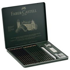 Набор карандашей ч/г Faber-Castell "Pitt Graphite Matt" и "Castell 9000", 20 предметов, заточен., метал. кор. - фото 4