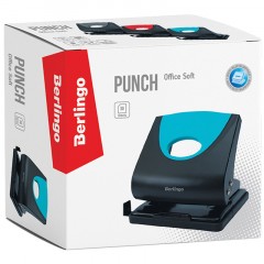 Дырокол Berlingo "Office Soft" 30л., пластиковый, синий, с линейкой Дырокол Berlingo "Office Soft" 30л., пластиковый, синий, с линейкой - фото 2