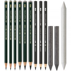 Набор карандашей ч/г Faber-Castell "Pitt Graphite", 19 предметов, заточен., метал. кор. Набор карандашей ч/г Faber-Castell "Pitt Graphite", 19 предметов, заточен., метал. кор. - фото 2