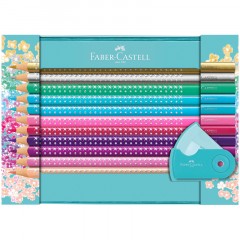 Карандаши цветные Faber-Castel "Sparkle", 20цв.+точилка, трехгран., метал. короб Карандаши цветные Faber-Castel "Sparkle", 20цв.+точилка, трехгран., метал. короб - фото 3