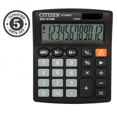 Калькулятор настольный Citizen SDC-812NR, 12 разрядов, двойное питание, 102*124*25мм, черный - фото 2