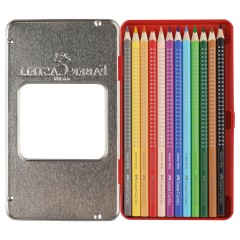 Карандаши цветные Faber-Castell "Grip", 12цв., трехгран., заточен., метал. кор. Карандаши цветные Faber-Castell "Grip", 12цв., трехгран., заточен., метал. кор. - фото 5