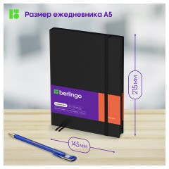 Ежедневник недатированный, А5, 136л., кожзам, Berlingo "Western", с резинкой, черный Ежедневник недатированный, А5, 136л., кожзам, Berlingo "Western", с резинкой, черный - фото 7
