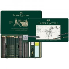 Набор карандашей ч/г Faber-Castell "Pitt Graphite", 26 предметов, заточен., метал. кор. - фото 3