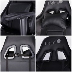 Кресло игровое Helmi HL-G09 "Control", экокожа черная, 2 подушки Кресло игровое Helmi HL-G09 "Control", экокожа черная, 2 подушки - фото 6
