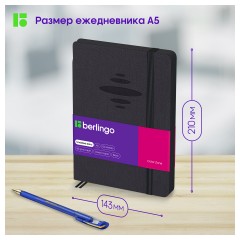 Ежедневник недатированный, А5, 136л., кожзам, Berlingo "Color Zone", черн. срез, с резинкой, черный Ежедневник недатированный, А5, 136л., кожзам, Berlingo "Color Zone", черн. срез, с резинкой, черный - фото 7