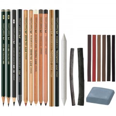 Набор художественных изделий Faber-Castell "Pitt Monochrome", 33 предмета, метал. коробка Набор художественных изделий Faber-Castell "Pitt Monochrome", 33 предмета, метал. коробка - фото 3