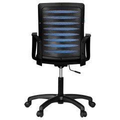 Кресло оператора Helmi HL-M16 "Webstar", спинка ткань-сетка синяя/сиденье ткань черная - фото 4