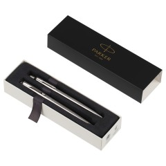 Набор Parker "Jotter Stainless Steel CT": ручка шариковая 1,0мм синяя и ручка перьевая 1,0мм синяя, подарочная упаковка Набор Parker "Jotter Stainless Steel CT": ручка шариковая 1,0мм синяя и ручка перьевая 1,0мм синяя, подарочная упаковка - фото 3